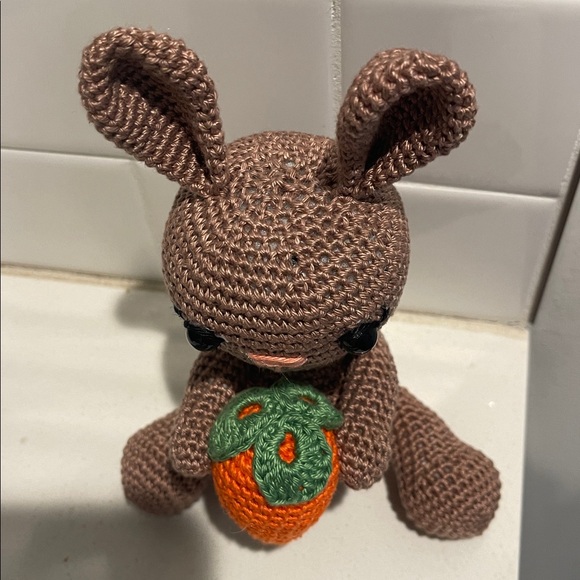 Handcrafted Spring Easter Bunny Rabbit Holiday Decor Amigurui Crochet Carrot - Picture 5 of 10